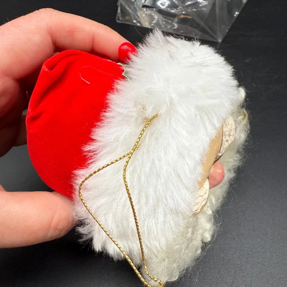 Vintage Kurt S Adler Santa Head Ornament Winking‎ Face with Bell in Original Box